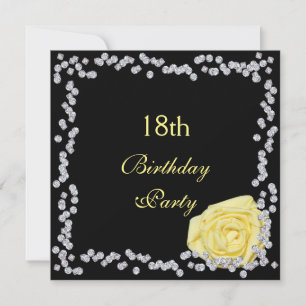Invitation Rose Élégant & Diamants 18e Anniversaire