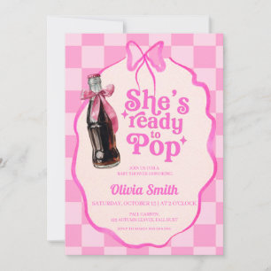 Invitation Rose Elle est Prête à Faire Péter la Fête Baby Sho
