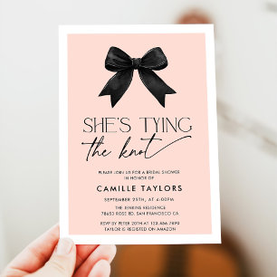 Invitation Rose Elle noue la Fête des mariées de la ceinture