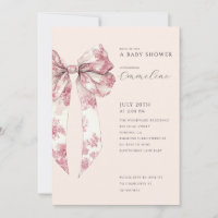 Rose Émouvant Toile Nœud Baby Shower