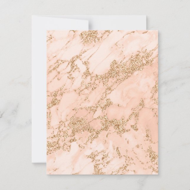 Invitation Rose en marbre parties scintillant d'or abstrait (Devant)
