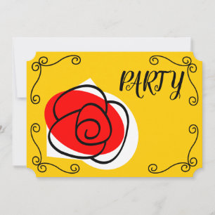 Invitation Rose espagnol Corners Party horizontal