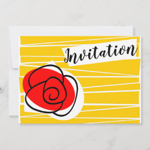 Invitation Rose espagnole horizontale