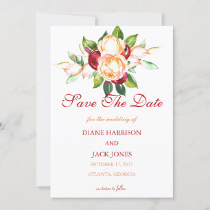 Invitation Rose et Berry Mariage de tiges d'aquarelle