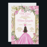 Invitation Rose et blanc Mis Quince 15 Anos Gold Crown<br><div class="desc">Quinceañera Pink & White Gold Crown Invitation Mis Quince 15 Anos,  16e anniversaire, </div>