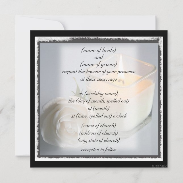 Invitation rose et bougie (Devant)