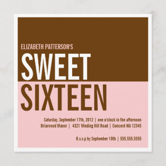 Invitation rose et Brown moderne audacieuse de