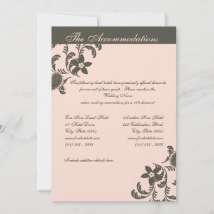 Invitation Rose et Brown Paisley Floral