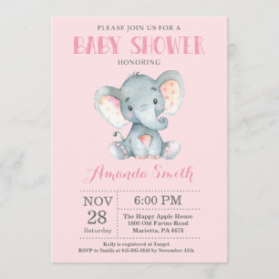 Invitation Rose et gris d'invitation de baby shower