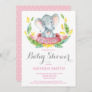 Invitation Rose et gris d'invitation de baby shower