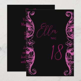 Invitation Rose et Noir
