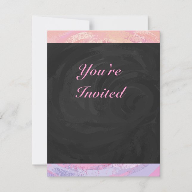 Invitation Rose et Noir Personnalisé (Devant)