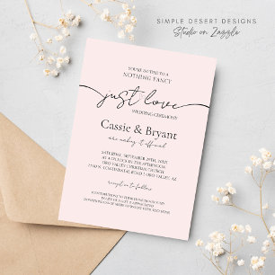 Invitation Rose et noir vif Juste aimer Mariage de script mod
