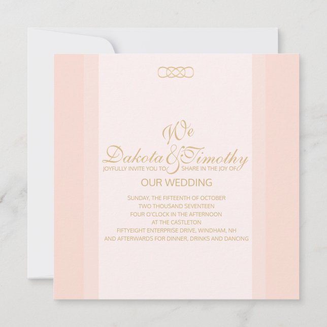 Invitation Rose et Or (Dos)