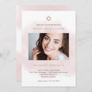 Invitation Rose et or Rose Bat mitzvah photo