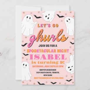 Invitation Rose et orange Allons-y Ghurls Anniversaire d'Hall