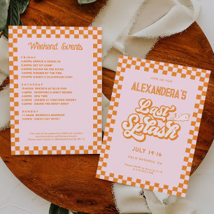 Invitation Rose et Orange Dernière Éclaboussure Fête de Fianç