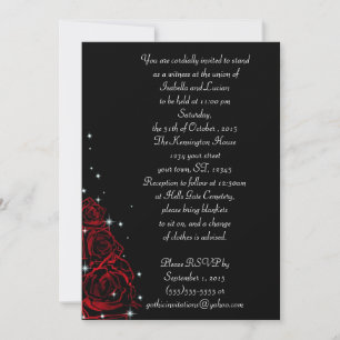 Invitation Rose étincelant Mariage de Goth moderne