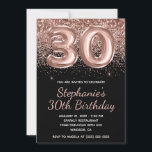 Invitation Rose étincelant Parties scintillant d'or noir Numé<br><div class="desc">Créez votre propre 30e anniversaire moderne avec un faux art numérique de numéro de bulle de papier à papier. Envoyez un message au créateur si vous avez besoin d'un invitation pour un autre âge créé. L'arrière - plan de glamour girly présente des graphiques décoratifs en parties scintillant or rose brillant...</div>