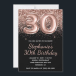 Invitation Rose étincelant Parties scintillant d'or noir Numé<br><div class="desc">Créez votre propre 30e anniversaire moderne avec un faux art numérique de numéro de bulle de papier à papier. Envoyez un message au créateur si vous avez besoin d'un invitation pour un autre âge créé. L'arrière - plan de glamour girly présente des graphiques décoratifs en parties scintillant or rose brillant...</div>