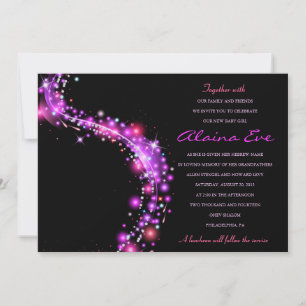 Invitation ROSE ÉTOILES FLEURIES Juives Baby Naming Invitatio