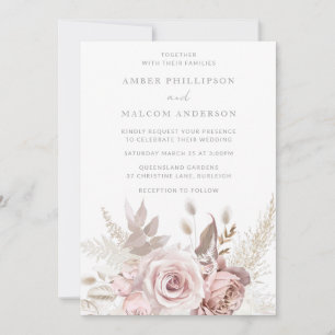 Invitation Rose étonnant Floral Mariage