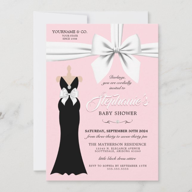 Invitation Rose Fancy élégante Mode Tiffany Baby shower (Devant)