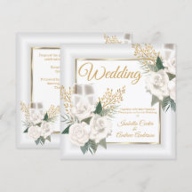 Rose Fleur Blanche Mariage Champagne Or