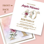 Invitation Rose Floral A 40th Birthday Party<br><div class="desc">Organize the perfect 40th birthday celebration with this elegant rose floral monogram A design featured on the reverse side for birthday girls’ names starting with the letter A. Elegant floral numerals are used within the invitation to accentuate the celebratory age.</div>