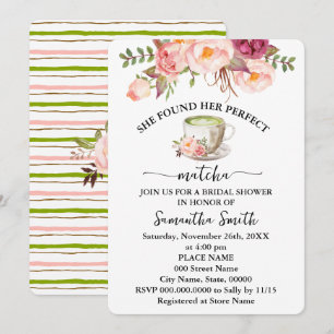 Invitation Rose Floral A Trouvé Sa Fête des mariées Parfaite