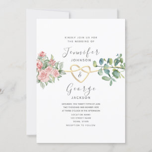 Invitation Rose Floral Blush Pink Mariage