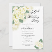 Rose Floral Bouquet 50e Anniversaire Fête Invitati