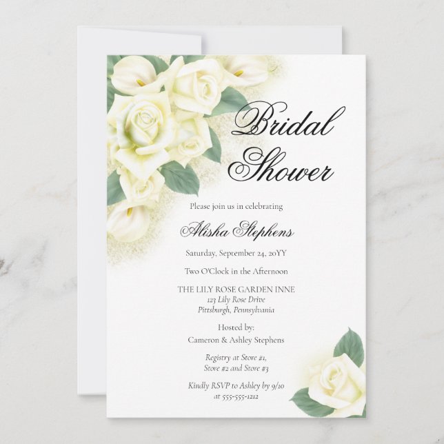 Invitation rose Floral Bouquet de nuptiale (Devant)