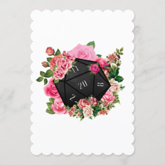 Invitation Rose Floral D20 Tabletop Dice RPG