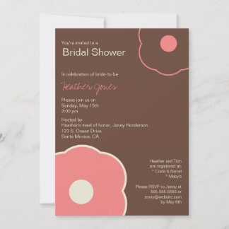 Invitation Rose floral moderne de corail d'invitation de Fête