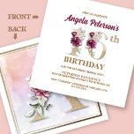 Invitation Rose Floral Une fête du 16e anniversaire<br><div class="desc">Organisez la célébration parfaite du 16ème anniversaire avec cet élégant monogramme rose floral Un design présenté à l’envers pour les noms des filles d’anniversaire en commençant par la lettre A. Des chiffres floraux élégants sont utilisés dans l’invitation à accentuer l’âge de fête.</div>