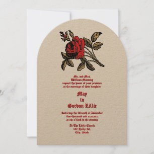Invitation Rose florale de l'ère victorienne vintage