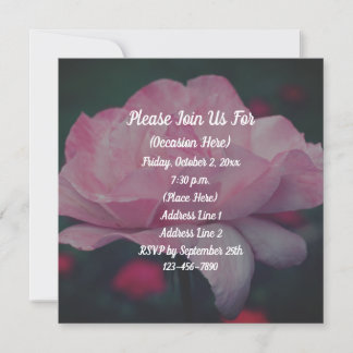 Invitation Rose florale rose rêveuse 