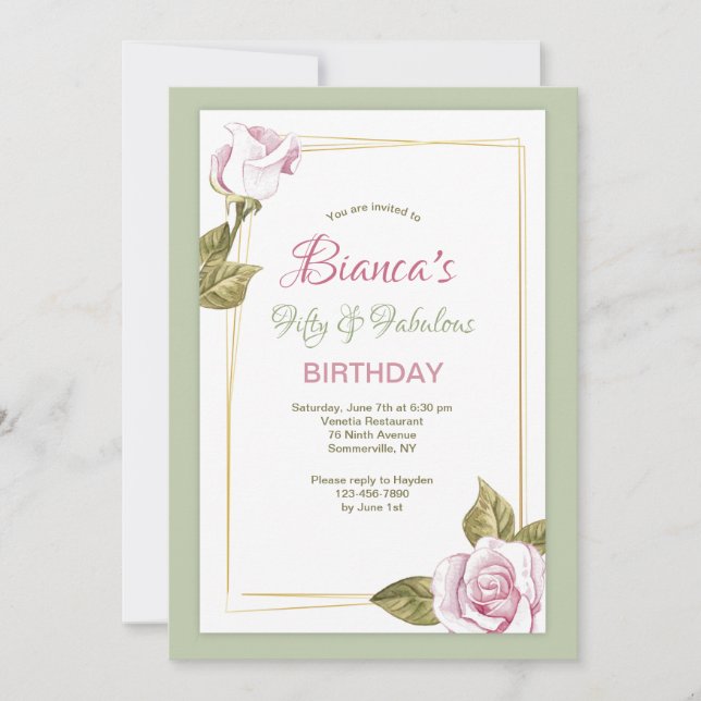 Invitation rose Frame (Devant)