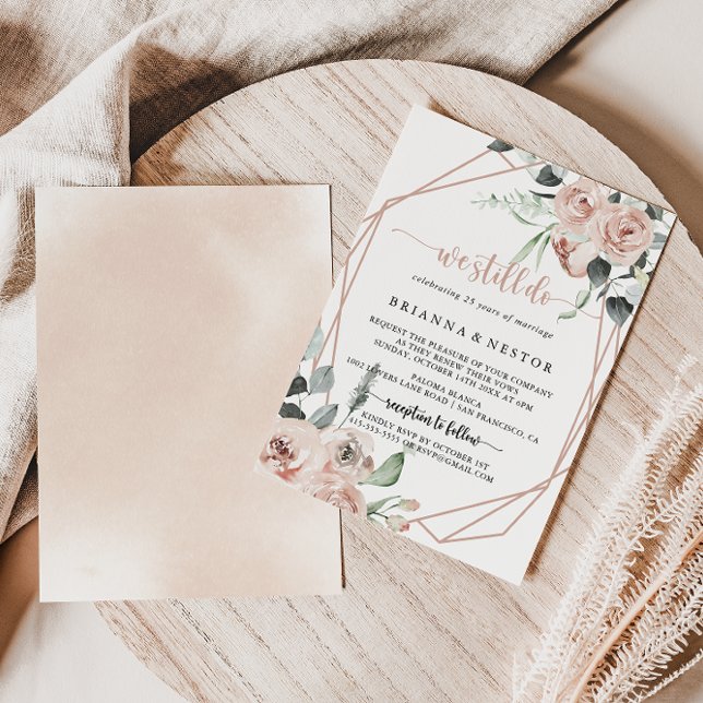 Invitation Rose Géométrique Classique Nous Faisons Toujours V (Créateur téléchargé)