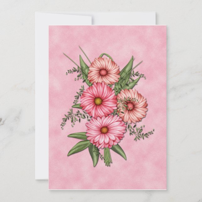 Invitation rose Gerbera Daisy (Devant)