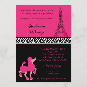 invitation rose Girly de baby shower de Paris du