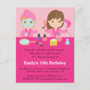 Invitation rose Girly de fête d'anniversaire de