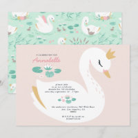 Rose girly élégant mignon belle cygne enfants