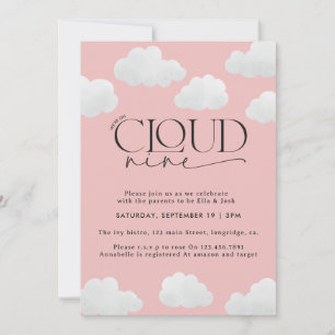 Invitation Rose Girly nuage neuf douche moderne design