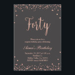 Invitation rose Gold 40th Birthday<br><div class="desc">Invitation rose Gold 40th Birthday Minimaliste et doux,  cette invitation rose en or surprendra vos invités!</div>