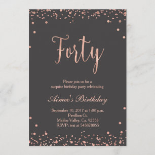Invitation rose Gold 40th Birthday