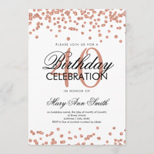 Invitation Rose Gold 40th Birthday Party Parties scintillant 