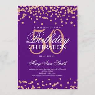Invitation Rose Gold 50e anniversaire Parties scintillant Con