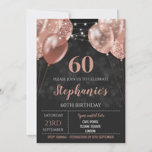 Invitation Rose Gold 60e Invitation (Devant)